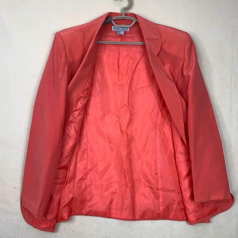 Stephanie Andrews Women's 100% Silk 2 Button Blazer Jacket Size 12 pocket - Picture 14 of 14